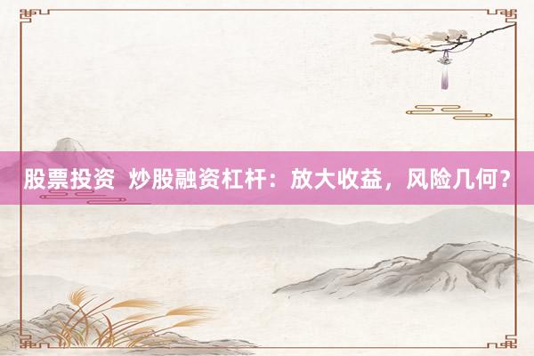 股票投资  炒股融资杠杆：放大收益，风险几何？