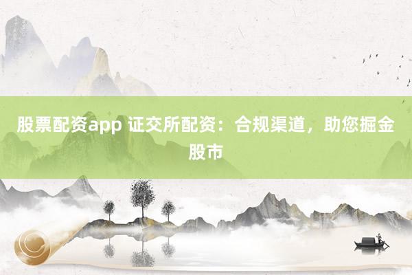 股票配资app 证交所配资：合规渠道，助您掘金股市