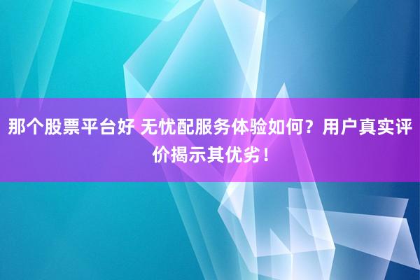 那个股票平台好 无忧配服务体验如何？用户真实评价揭示其优劣！
