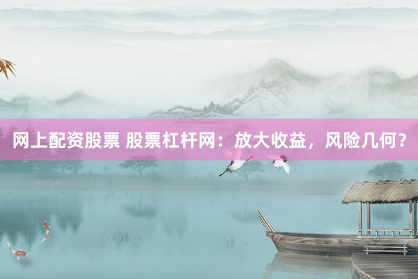 网上配资股票 股票杠杆网：放大收益，风险几何？
